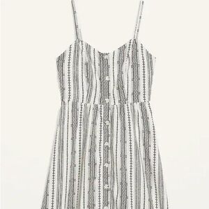 Old Navy Linen Blend Button Front Fit & Flare Cami Dress